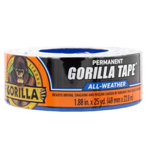 Gorilla All Weather Permanent Duct Tape 25-Yard Roll: $10