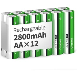 Granicell AA Rechargeable Batteries 12-Pack: $9.59