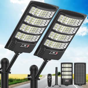 Sunwish 6500K LED Waterproof Street Solar Lights 2-Pack: $35.99