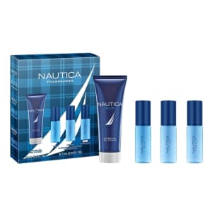 Nautica Blue, Voyage, and Pure Blue 4-Piece Gift Set: $10