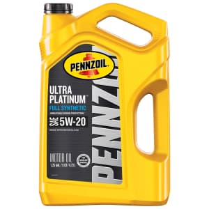 Pennzoil 5-Quart Ultra Platinum Full Synthetic 5W-20 Motor Oil: $21