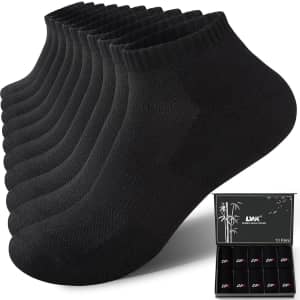 LWK Men's Bamboo Running Socks 10-Pack: $23.99