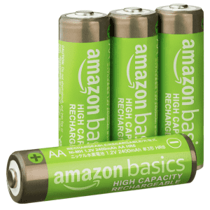AmazonBasics Rechargeable AA Batteries 4-Pack: $3.99