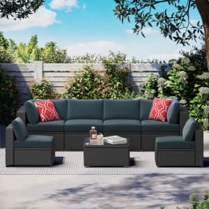 Aminy 7-Piece PE Wicker Patio Conversation Set: $326.99 Aminy 7-Piece PE Wicker Patio Conversation Set: $326.99