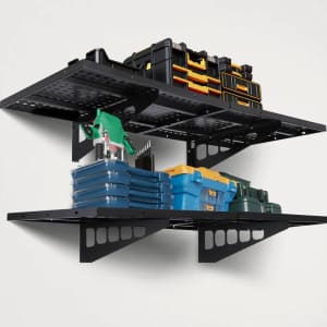 Garvee 1.6x4-Foot Heavy Duty Garage Wall Shelving 2-Pack: $80 Garvee 1.6x4-Foot Heavy Duty Garage Wall Shelving 2-Pack: $80