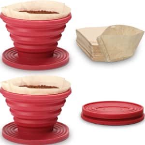 2pc Collapsible Coffee Dripper w/ 80pc Paper Filters: $12 w/ Prime