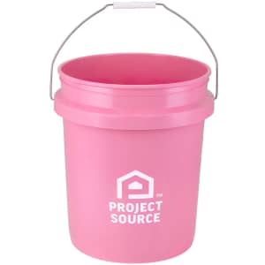Project Source Pink 5-Gallon Plastic General bucket: $4.98 Project Source Pink 5-Gallon Plastic General bucket: $4.98