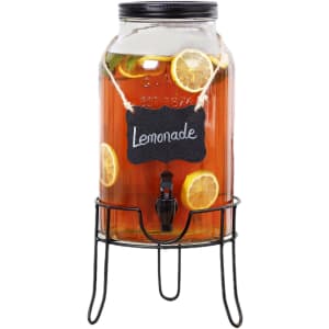 Khlotiko 1.5-Gallon Glass Drink Dispenser w/ Stand: $20.99