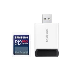 Samsung PRO Ultimate 512GB SDXC Card w/ USB Reader: $43.62