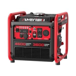 Amerisun 4500W Gas-Powered Portable Inverter Generator: $200