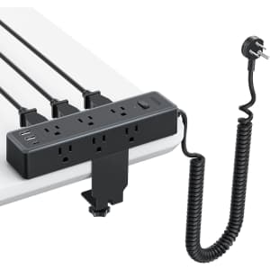 Ntonpower Desk Power Strip w/ 10-Foot Coiled Cord: $18.14