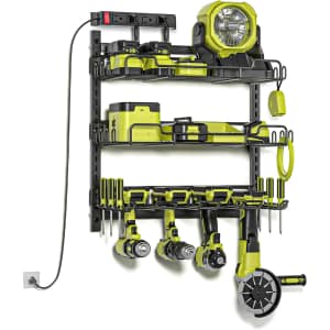 3-Shelf Power Tool Organizer w/ Power Strip: $16