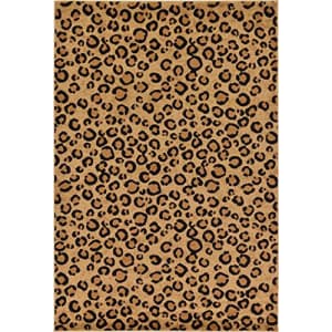 Unique Loom Wildlife Area Rug Leopard 7'x10': $122