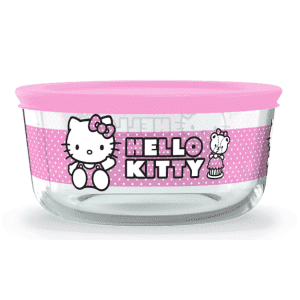 Pyrex Hello Kitty 4-Cup Round Glass Storage Container with Lid: $8.97 Pyrex Hello Kitty 4-Cup Round Glass Storage Container with Lid: $8.97