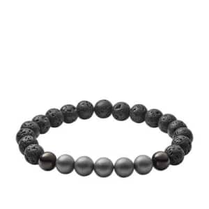 Fossil Men's Lava, Hematite and Metal Bracelet: $20 Fossil Men's Lava, Hematite and Metal Bracelet: $20