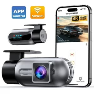 Odrey 4K 5G WiFi Front Dash Camera: $19.99