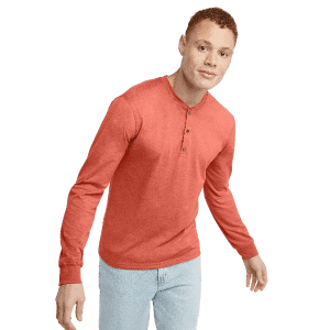 Hanes Men's 100% Cotton Henley: $5