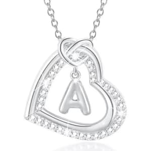 Apsvo 17.2" 18K White Gold Plated Initial Necklace: $13.49