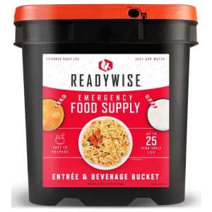 ReadyWise 120-Serving Entreé & Beverage Emergency Food Bucket: $84.99