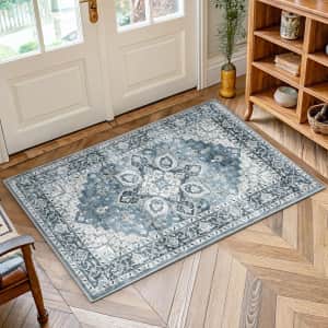 Amada Home Furnishing 2x3-Foot Washable Vintage Area Rug: $6.99