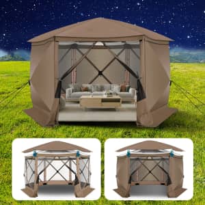 12x12-Foot Pop-Up Camping Gazebo Screen Tent: $129 12x12-Foot Pop-Up Camping Gazebo Screen Tent: $129