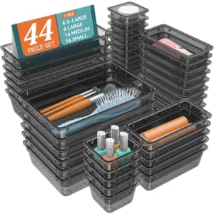 44-Piece Plastic Drawer Organizer Set: $15