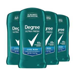 Degree Men 2.7-oz Ultra Fresh Deodorant 4-Pack: $12 w/ S&S and Coupon Degree Men 2.7-oz Ultra Fresh Deodorant 4-Pack: $12 w/ S&S and Coupon
