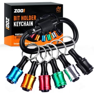 6-Piece Screwdriver Drill Bit Holder Keychain: $4.99 6-Piece Screwdriver Drill Bit Holder Keychain: $4.99