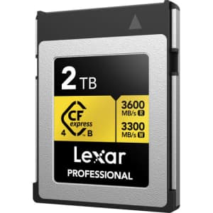 Lexar 2TB Professional GOLD CFexpress 4.0 Type B Memory Card: $350 Lexar 2TB Professional GOLD CFexpress 4.0 Type B Memory Card: $350