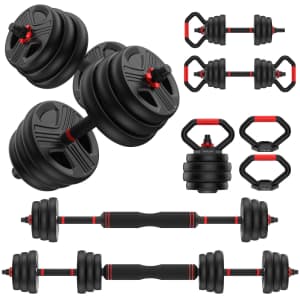 4-in-1 Adjustable Dumbbell Set: $66