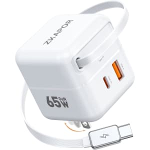 65W USB C Charger with Retractable Cable: $16.49
