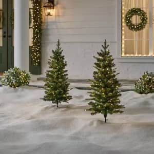 Home Decorators Collection Grand Duchess 3-Foot Indoor/Outdoor Balsam Fir Pre-Lit Artificial Tree 2-Pack: $24.98