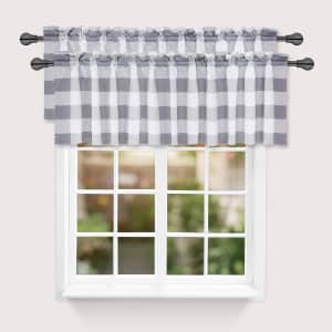 Simple Deluxe Buffalo Plaid Blackout Valance Curtains 2-Pack: $8 Simple Deluxe Buffalo Plaid Blackout Valance Curtains 2-Pack: $8
