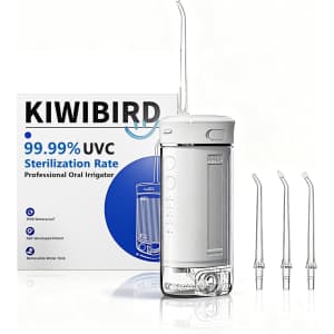 Kiwibird 230ml Travel Water Flosser w/ UVC Light: $49.99