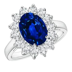 Princess Diana-Inspired 3-TCW Lab-Grown Sapphire and Diamond Ring: $899 Princess Diana-Inspired 3-TCW Lab-Grown Sapphire and Diamond Ring: $899