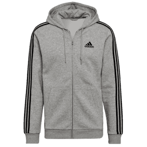 adidas Men's Essentials Fleece 3-Stripes Full-Zip Hoodie: $17