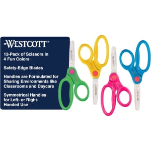 Westcott Kids' Right- and Left-Handed Scissors 12-Pack: $4.70