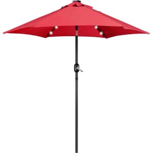 Yaheetech 7.5-Foot Solar Patio Umbrella w/ LED Lights: $39.99