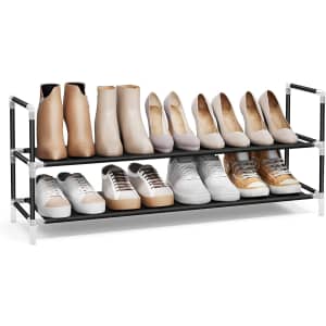 Songmics 2-Tier Slim Shoe Rack: $9.97
