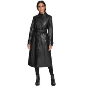 Calvin Klein Women's Belted Faux-Leather Trench Coat: $79.99 Calvin Klein Women's Belted Faux-Leather Trench Coat: $79.99