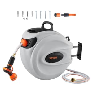 Vevor 100-Foot x 1/2" Retractable Hose Reel: $80 Vevor 100-Foot x 1/2" Retractable Hose Reel: $80