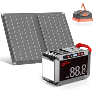 Powstream 24000mAh Solar Generator with Lantern and Solar Panels: $65.02