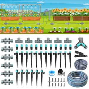 230-Ft. Drip Irrigation System Kit w/ Quick Connect System: $24.99