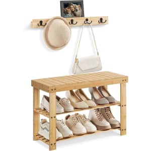 Songmics Coat Rack Shoe Bench Set: $27 w/ Prime