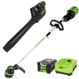Greenworks Pro 80V Cordless Brushless String Trimmer + Leaf Blower Combo: $210