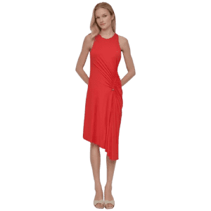 DKNY Women's Jewel Neck Ruched-Front Dress: $24.46