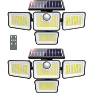 Solar Flood Lights 2-Pack: $16.73
