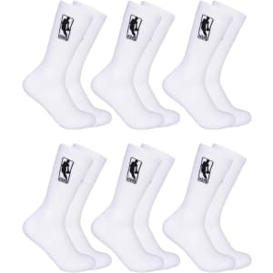 Ultra Game Men's NBA Athletic Cushioned Crew Socks 6-Pack: $4.81