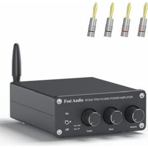 Fosi Audio Bluetooth 5.0 Stereo Audio 2-Channel Amplifier Receiver + 2 Pairs of Banana Plugs: $59.99 Fosi Audio Bluetooth 5.0 Stereo Audio 2-Channel Amplifier Receiver + 2 Pairs of Banana Plugs: $59.99