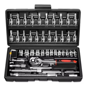 46-Piece Socket Ratchet Wrench Set: $4 46-Piece Socket Ratchet Wrench Set: $4